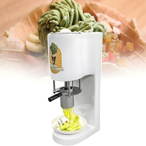 HajMyrdonyx Commercial Ice Cream Machine, 28-30 L/Hour Spaghetti Ice Cream Press, Soft Serve & Gelato Maker with 4 Shape Molds, Professional Ice Cream Noodle Extruder
