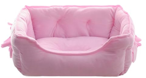 KIXZSAZ Weiches Haustierbett mit erhöhtem Rand, Pamper Furry Companion, Polyester Hundehütte, Hundebett, waschbares Hundebett, Zwei Größen zur Auswahl, Rosa, L