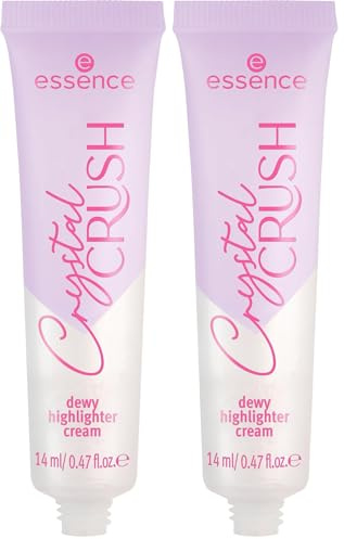 essence CRYSTAL CRUSH dewy highlighter cream, Nr. 01, Nude, natürlich, glänzend, schimmernd, vegan, ohne Parabene, ohne Mikroplastikpartikel, Nanopartikel frei, 2er Pack (14ml)