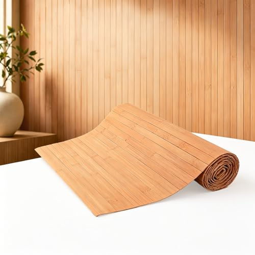 Panneaux muraux en bambou - 40 x 244 cm - Décoration murale d'intérieur - Panneau en bambou naturel - Pour décoration murale, salon, bureau, cuisine, revêtement de plafond