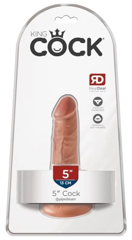 King Cock 5 Cock, Tan, 12 cm