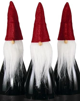 3 Stück Filz Flaschen Deko Wichtel Weihnachten, Rot, Weinflaschen Verpackung