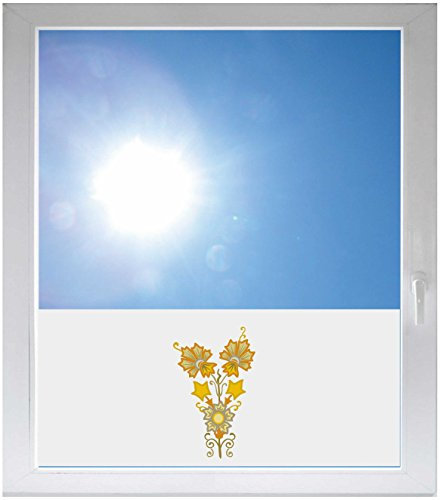 INDIGOS UG - Fensterfolie Blickdicht Ornament - 1000x500mm - Sonnenschutzfolie Fenster - Sichtschutzfolie Fenster Bad, Küche, Fenster, Milchglasfolie