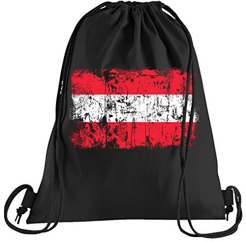 T-Shirt People Österreich Vintage Flagge Fahne Sportbeutel – bedruckter Beutel – eine schöne Sport-Tasche Beutel mit Kordeln