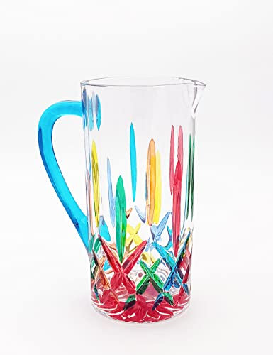 Perle d'Arte Krug Opera mehrfarbig handbemaltem Kristall Murano-Stil Venedig