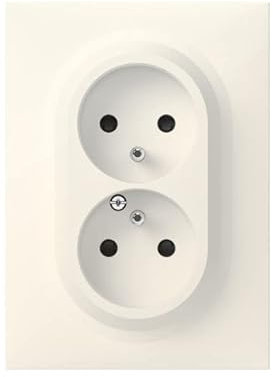 Legrand 600721 Double prise de courant compacte monobloc easyréno 2P+T dooxie one 16A livrée avec plaque carrée blanche et griffes