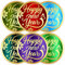 Aufkleber Happy New Year, 5,1 cm, groß, rund, Goldfolie, Stempel-Etiketten für Karten, Geschenke, Umschläge, Siegel, Schachteln, 120 Stück