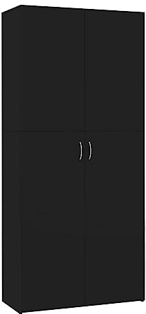 vidaXL Schuhschrank Schuhregal Schuhkommode Schuhe Flurschrank Wandschrank Schuhablage Schuhaufbewahrung Schwarz 80x35,5x180cm Holzwerkstoff