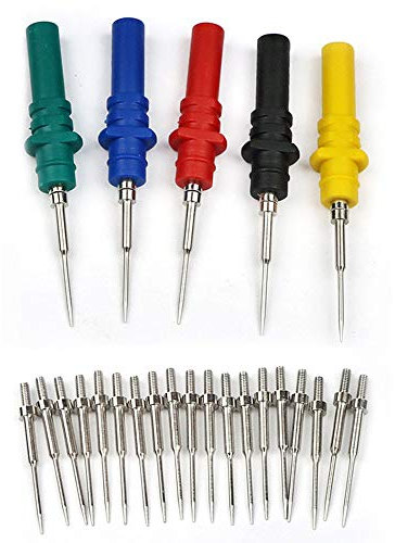 Lezed Sonda Automobilistica sonda oscilloscopio Test diagnostico Automobilistico Set di Perni di Agopuntura Strumenti per Riparazione del Test di Diagnosi 5 sonde e 20 aghi di ricambio