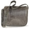 Hamosons â€“ Damen-Handtasche GröÃŸe M/Umhängetasche im Retro-Look aus Leder, Anthrazit-Grau, Modell 577