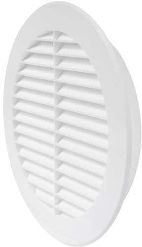 Repa Market Cubierta de ventilación de plástico blanco de 6 pulgadas con brida, rejilla de aire Soffit, cubierta de rejilla con malla protectora, ventilación HVAC