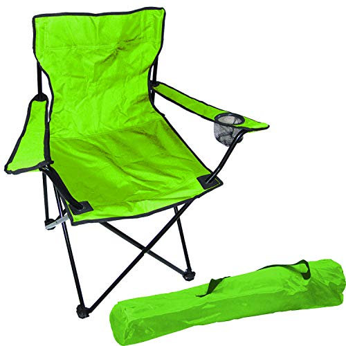 Anglersessel Campingstuhl Faltstuhl Anglerstuhl Regiestuhl inkl. Getränkehalter und Tasche in Limegrün