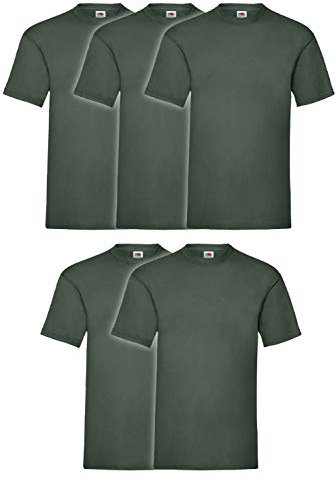 Fruit of the Loom Men's T-Shirt (Pack of 5), Bottle Green, S