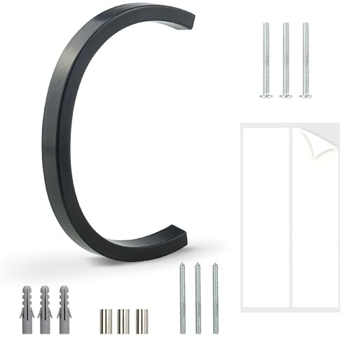 HASWARE Panneau De NuméRo De Maison Flottant: 5 Pouce (12cm) Signalisation De Porte Moderne – Frappant Pour Les Chiffres D'Adresse De Rue (C, Noir)
