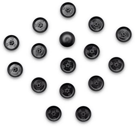 100 Abdeckkappen für Torx-Schrauben - Torx Schraubenabdeckung aus Kunststoff in verschiedenen Größen (TX 15, Schwarz)