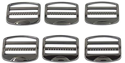 DGOL 10 pcs 3/4 inch Strong Heavy Zinc Alloy Ladder Lock Slider Metal Adjustable Webbing Release Buckles (Gunmetal)