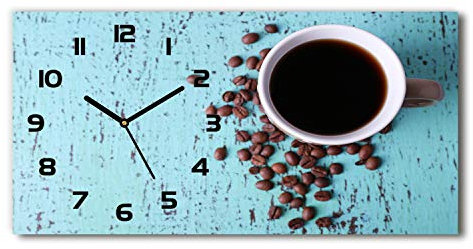Tulup Wanduhr aus Glas 60x30 cm Glas Uhr Bild Glasuhr Gehärtetes Glas Küchenuhren - Schwarze Zeiger - EIN Alter Bomber