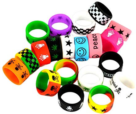 5PCS/10PCS Bandas protectoras de silicona, banda de silicona antideslizante para RBA RDA Tank Vapor Mechanical Vape Mods, diseño y color al azar (10 piezas)