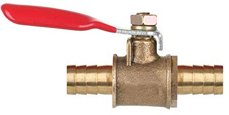 ExcInter 8mm Hose Barb Inline Water/Air Gas Fuel Line Shut-Off Brass Ball Valve 180 Degree Operation Handle