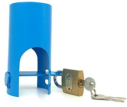 Tuyau de jardin isolé et couvercle - Économie d'eau - Système de verrouillage du robinet extérieur - Empêche l'utilisation non autorisée et le vandalisme - Facile à installer (bleu)