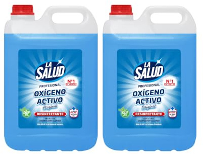La Salud Oxígeno Activo Original Pack 2 Garrafas | Limpiador Multiusos sin Lejía | Para Cocina, Baño, Suelos, Azulejos y Superficies Lavables | Formato Ahorro