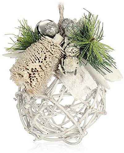 COM-FOUR® Weihnachts-Hänger für die Weihnachtsdeko - Christbaumhänger als winterlicher Dekoartikel - Dekofigur als Raumschmuck oder Geschenk - Anhänger (Kugel M)