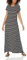 Amazon Essentials Women's Short-Sleeve Maxi Dress, Flowy, Black White French Stripes, XL