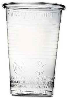 Commerline 100 Stück Plastikbecher 0,3L Trinkbecher, Plastik Transparent Becher, Partybecher, Kunststoffbecher, Wasserbecher Ausschankbecher
