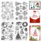 CRASPIRE Tampons Transparents de Noël en Silicone avec Sceau Arbre Houx Tampons en Silicone Transparents pour X'MAS EVE Nouvel An Fabrication de Cartes Décoration Bricolage Scrapbooking Gaufrage Album