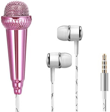 Vaguelly Microphone for Singing Portable Tiny Mic Mini Recording Phone Mic for Ktv