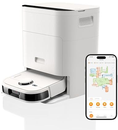 NOESIS Florio 2-in-1 Saugroboter mit Wischfunktion Absaugstation, Selbstwechselnde Wischpads, Saugroboter, Selbstleerend, Selbstfüllend, Hindernisumgehung, App-Steuerung