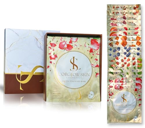 [COFFRET 16] Masques Hydratants, Anti-Imperfections, Anti-Âge aux Extraits de Camelia, Centella Asiatica, Camomille pour les Peaux Acnéiques, Sèches et Irritées