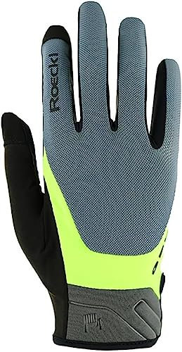 Roeckl Mori 2 Fahrrad Handschuhe lang grau/gelb 2026: Größe: 8