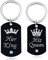 WEITING Pareja hombres y mujeres colgante collar llavero conjunto strass corona encanto regalo del día de san valentín joyería-YSK0292-set