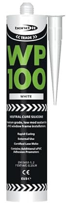 Bond IT WP100 Silicone Sealant Seal Rapid Cure Mastic External Door Windows White 300ml Bath Shower Basin Window Frames Quick Drying (White)