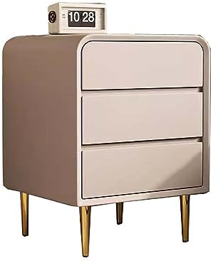 YSUEFIJO Moderner Nachtschrank mit DREI Schubladen, Nachttisch in Klassischer Optik, Nachtkommode Boxspringbett, Beistelltisch Sofatisch, für Wohnzimmer, Schlafzimmer