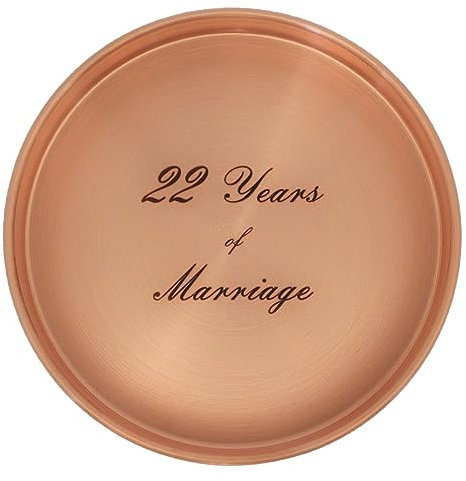 Keen Cactus Engraved Copper Bowl, 22nd Wedding Anniversary, 22 Years of Marriage, Gift for Husband, Wife, Couple