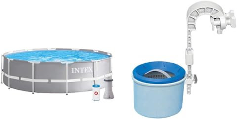 Intex 26716NP - Piscina Redonda Desmontable intex Prisma Frame 366x99 cm con depuradora & Surface Skimmer - Deluxe Wall Mount Surface Skimmer - Suspension Skimmer
