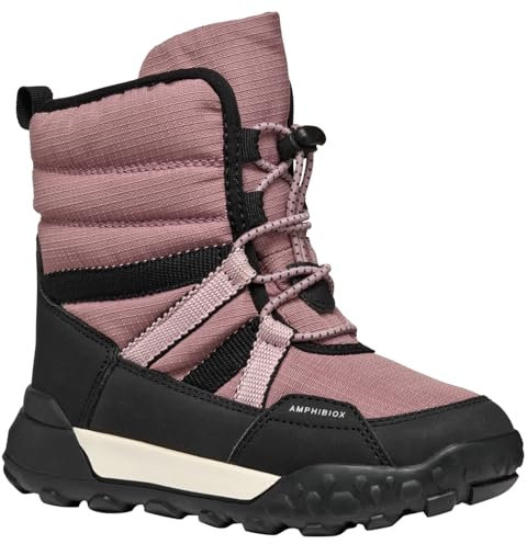 Geox JUNIOR J TREKKYUP GIRL B AB SNOWBOOTS ANTIQUE ROSE/BLACK 39_EU