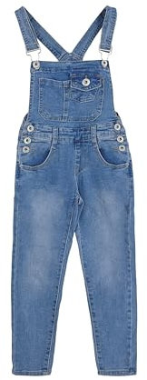 Salopette di Jeans da Ragazze Tuta di Denim Abbigliamento da Lavoro in Jeans Strappati Casual per Bambini E Bambine cod.7040 (12 anni, Cod. 7045)