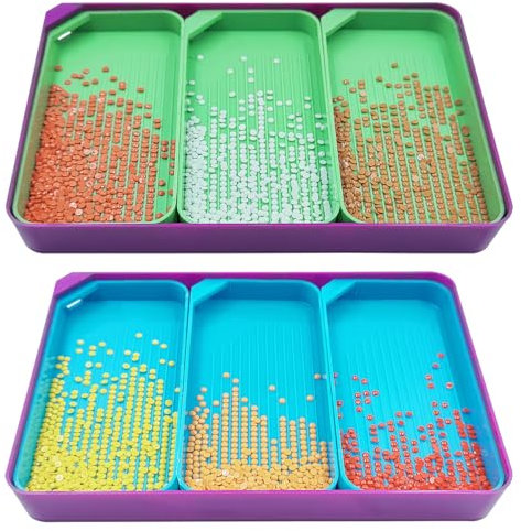 8 Pcs Diamond Art Painting Trays, AIFUDA Diamond Art Paint Accessories Kit Tool Plastic Bead Sorting Tray Large Size Art Diamond Tray Accessories for DIY Art Crafts