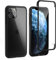 Leedia 360 Grad Schutzhülle Kompatibel mit iPhone 11 Pro Hülle Ganzkörper Eingebautem Glas Displayschutz Stoßfest Case Transparent Clear Handyhülle für iPhone 11 Pro 5.8 Schwarz