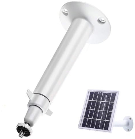 Pineeseatile Solar Panel Mount, 360° Rotating Adjustable Gutter Mount, Weatherproof Aluminium Solar Panel Brackets, White