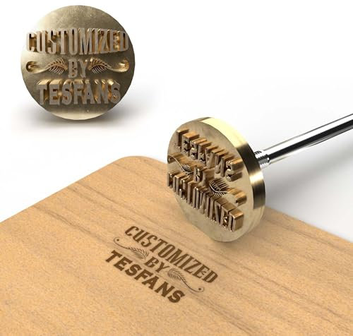 TESFANS Personalisierte Eisenstempel zum Basteln | Individueller Datumsstempel & Brandeisen | BBQ Grillstempel für Holz, Leder, Fleisch