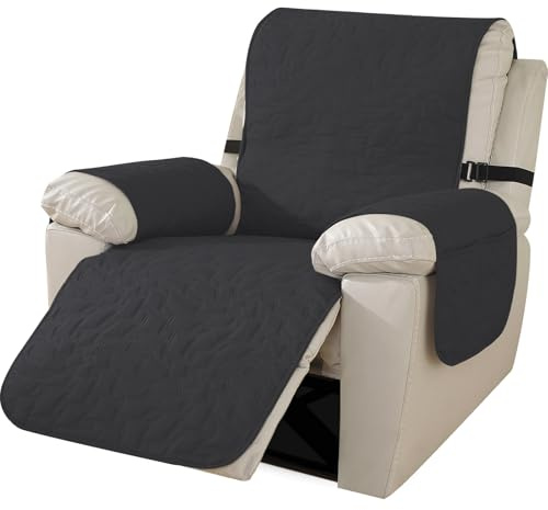 Ystyle Sesselschoner Für Relaxsessel, Sesselbezug Wasserdicht, Fernsehsessel Bezug, Sesselschoner Mit Armlehne, Sesselüberwurf Anti-Rutsch, Überzieher Für Sessel (1 Sitzer, Schwarz)