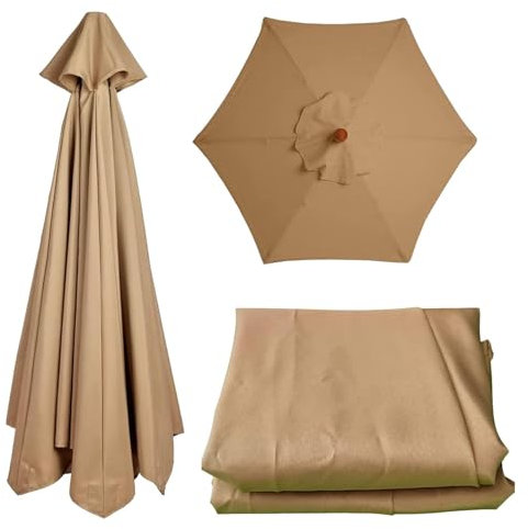 Auvent de rechange pour parasol | Housse de parasol en polyester pour parasol de terrasse – Toile de rechange pour parasol de table d'extérieur