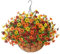 Artificial Faux Hanging Flowers Plants Basket for Outdoor Spring Decoration,Fake Silk Daisy in Planter UV Resistant Realistic for Outside Home Porch Patio Yard Balcony Decor(Orange Brown Yellow)