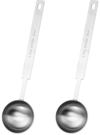 2PCS 1 Tbsp (3 TSP | 15 ml |15 cc| 0.5 oz |1 tbsp) Single Measuring Spoon Tablespoon 15 ML Long Handle Measuring Spoons
