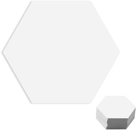 Tabanzhe Hexogon-Form, Quiltvorlagen, Papier, 2,5 cm, Patchwork-Vorlagen, sechseckiges Papier, englische Vorlagen, DIY, Nähen, Basteln zum Spleißen von Formen, Weiß, 300 Stück