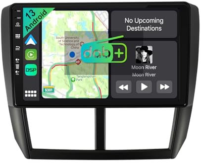 YUNTX [DAB-4G+64G] Android 14 Autoradio für Subaru Forester/Impreza 2007-2012-[Integriertes DAB+/CarPlay/Android Auto/DSP/GPS]-9” IPS 2.5D Touch-Screen-MIC+Kamera-USB/MirrorLink/Bluetooth
